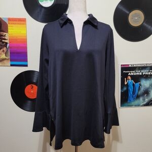 A'Nue Miami | Black Long Sleeve Popover Shirt